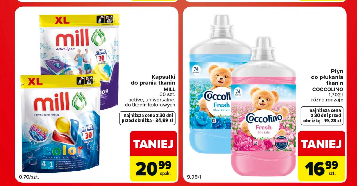 Mega rabat! Kapsułki do prania MILL za jedyne 20,99 zł — oszczędzasz ponad 40%!