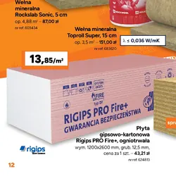 Płyta gipsowo-kartonowa Rigips PRO Fire+, ogniotrwała