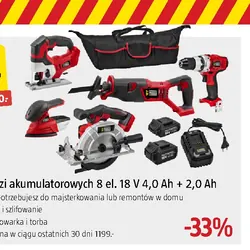 Zestaw narzędzi akumulatorowych 8 el. 18 V 4,0 Ah + 2,0 Ah