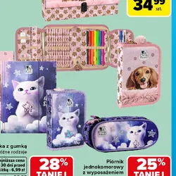 Piórnik jednokomorowy z wyposażeniem