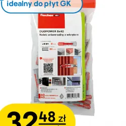 Kołki uniwersalne DuoPower z wkrętami 40 szt.