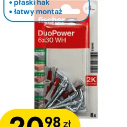 Kołki uniwersalne DuoPower z hakami 6 szt.