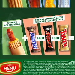 Hot Dog Max + Baton (Snickers, Mars lub Twix)