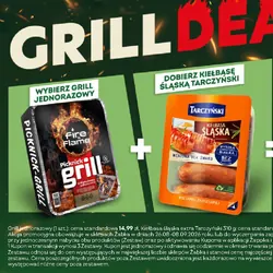 Zestaw: grill jednorazowy + kiełbasa śląska Tarczyński