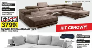 SZOK! Narożnik z funkcją spania Lotus U przeceniony z 6 399 zł na 3 799 zł — oferta miesiąca w Mercury!