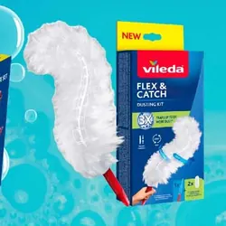 Miotełka do kurzu z krótką rączką + 2 wkłady FLEX & CATCH VILEDA