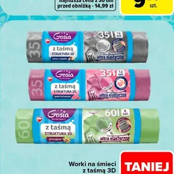 Worki na śmieci z taśmą 3D moletowane