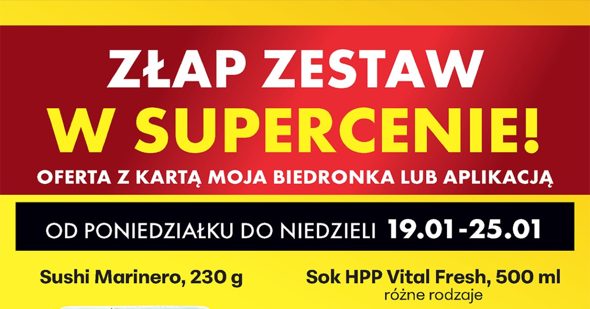 Lunch za 13,99 zł w Biedronce? Sushi + sok w supercenie — tylko teraz!