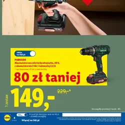PARKSIDE Akumulatorowa wiertarkowkrętarka, 20 V
