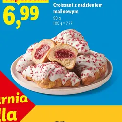 Croissant z nadzieniem malinowym