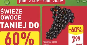 Winogrona ciemne 60% taniej! Aldi przecenia owoce — nie przegap tej promocji