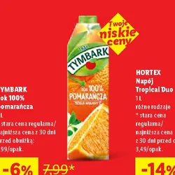 Tymbark Sok 100% pomarańcza